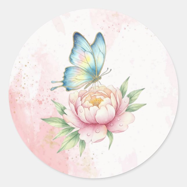 Flower Classic Round Sticker (Front)