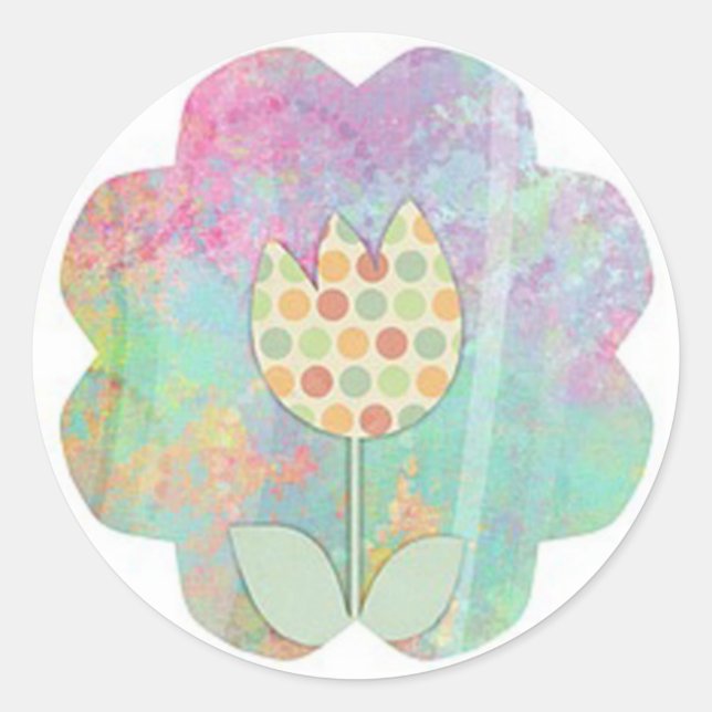 Flower Classic Round Sticker (Front)
