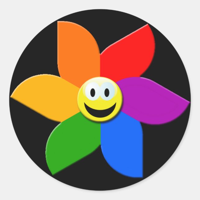 FLOWER CLASSIC ROUND STICKER (Front)