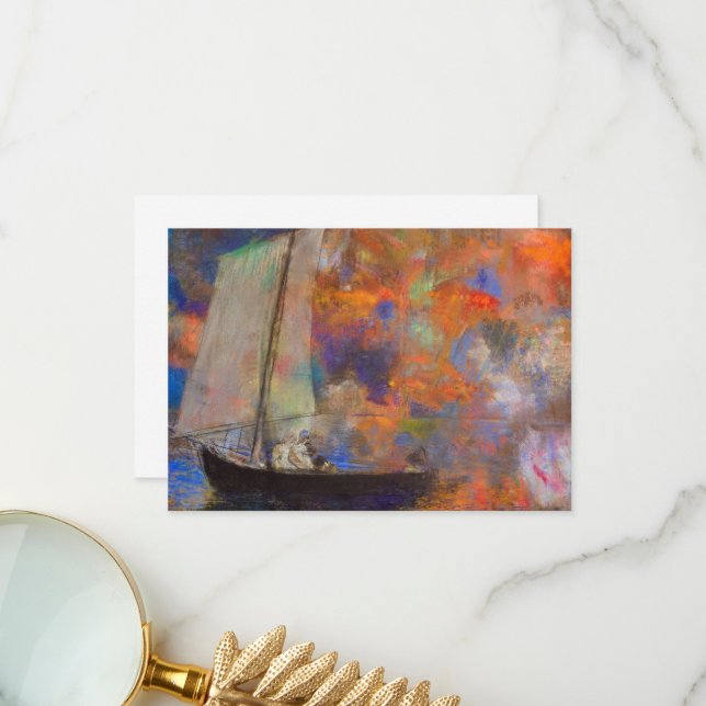 Flower Clouds by Odilon Redon Thank You Card (Front/Back In Situ)