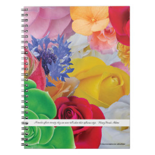 Flower Collage, for teachers - Spiral Notebook