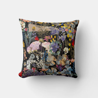 Flower Collage Throw Pillow