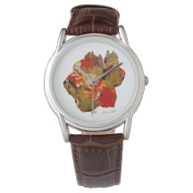 Flower collagraph art watch
