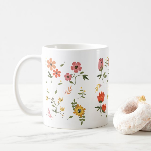 flower collection  coffee mug (With Donut)