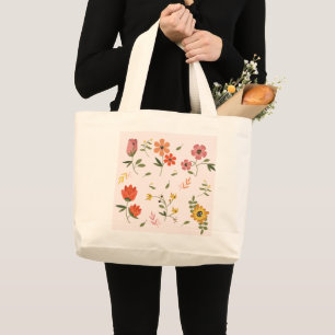 flower collection large tote bag