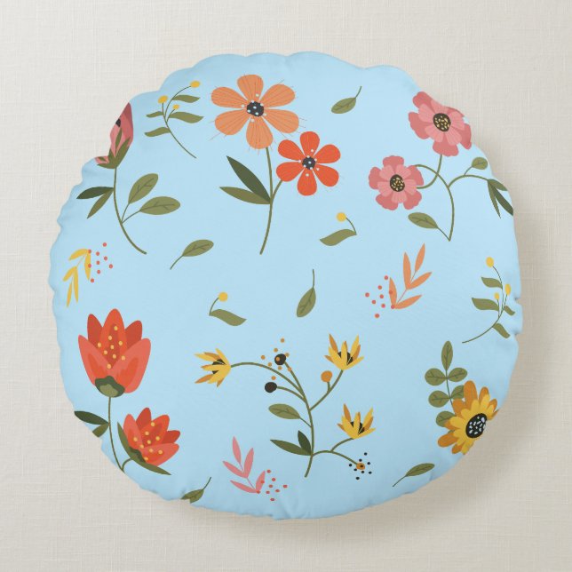 flower collection  round pillow (Front)