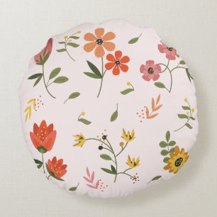 flower collection round pillow