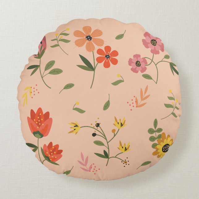 flower collection  round pillow (Front)