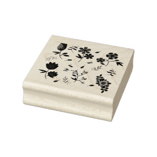 flower collection rubber stamp