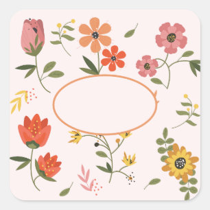 flower collection square sticker