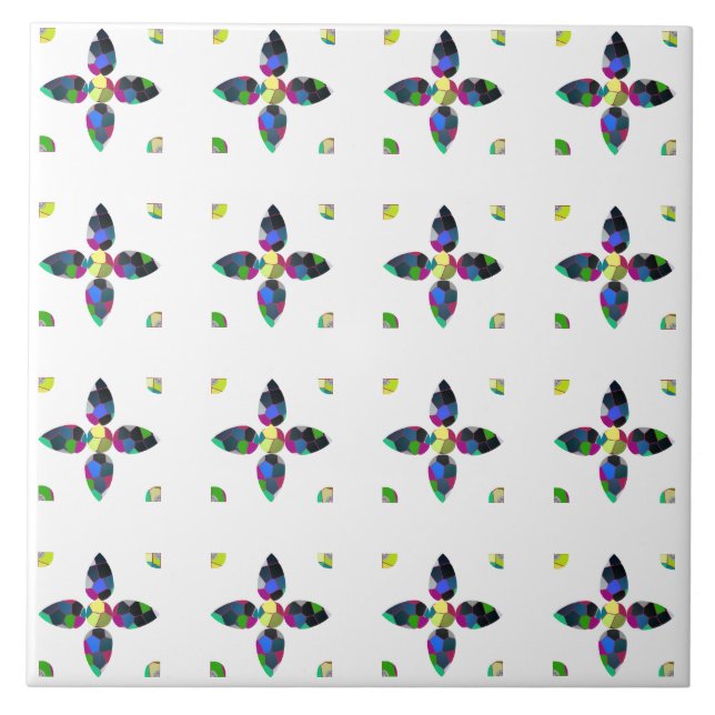 Flower Color Art Illustration Tile (Front)