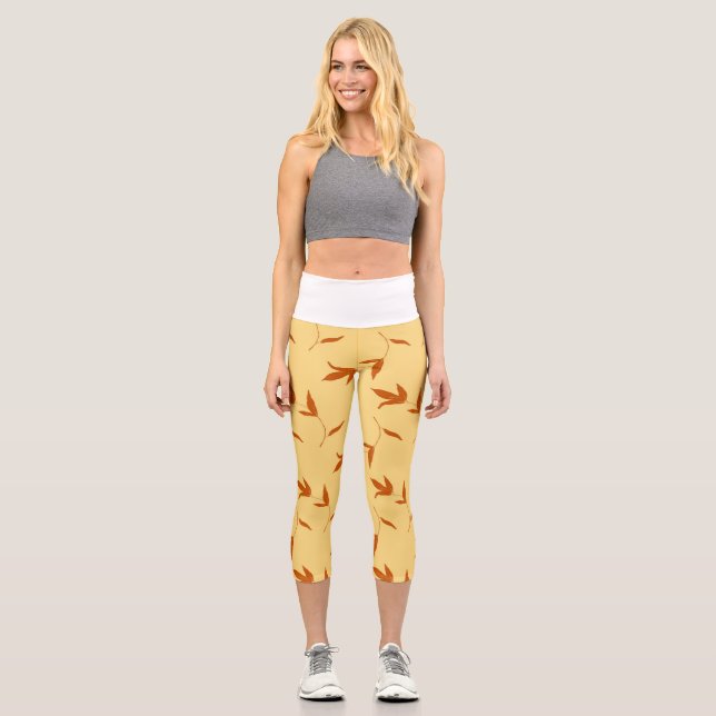 Flower Coloring Page Capri Leggings (Front)