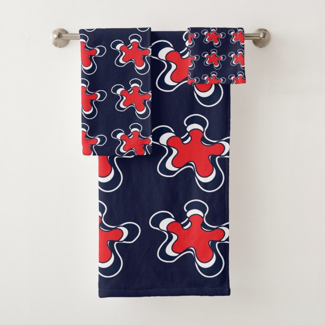 Flower Colourful Abstract Floral Pattern  Bath Towel Set (Insitu)