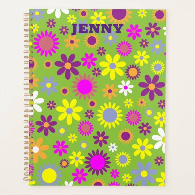 Flower Colourful Floral Weekly Monthly Panner Book Planner (Front)