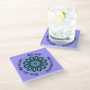 FLOWER COLOURFULL GIFT FOR MOM DAD SISTER SON BOSS GLASS COASTER