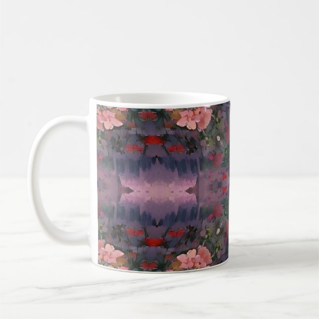 Flower columns pavilion pink and rose  coffee mug (Left)