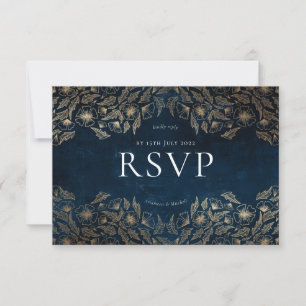 Flower Confetti blue and white Invitation