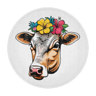Flower Cow Cutting Board