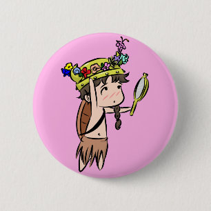 flower crown 2 inch round button