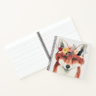Flower Crown Forester Fox Notebook