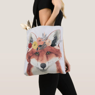 Flower Crown Forester Fox Tote Bag