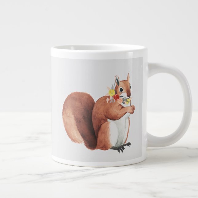 Flower Crown Forester Squirrel Large Coffee Mug (Right)