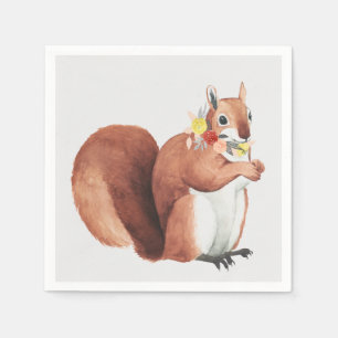 Flower Crown Forester Squirrel Napkin