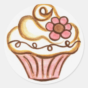 Flower Cupcake Stickers