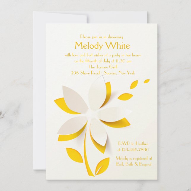 Flower Cutout Invitation (Front)