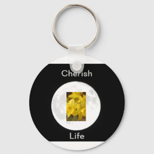 Flower Daffodil Moonlit Keychain
