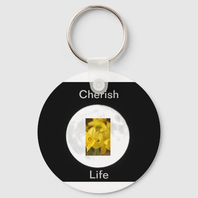 Flower Daffodil Moonlit Keychain (Front)