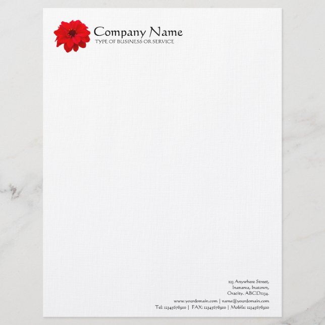Flower - Dahlia - Bishop of Llandaff Letterhead (Front)