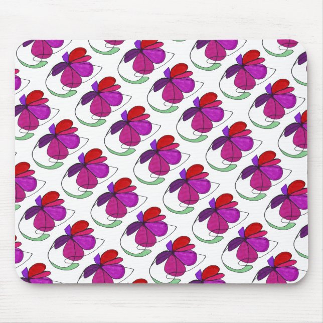"Flower Dance" Tiled Abstract Design Mousepad (Front)