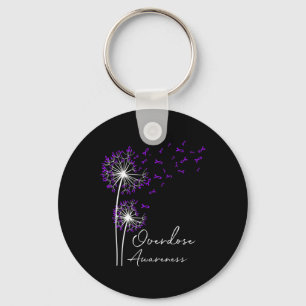 Flower Dandelion Faith Hope Love Purple Overdose A Keychain