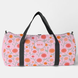 Flower Dandelion Monogram Personalized Duffle Bag