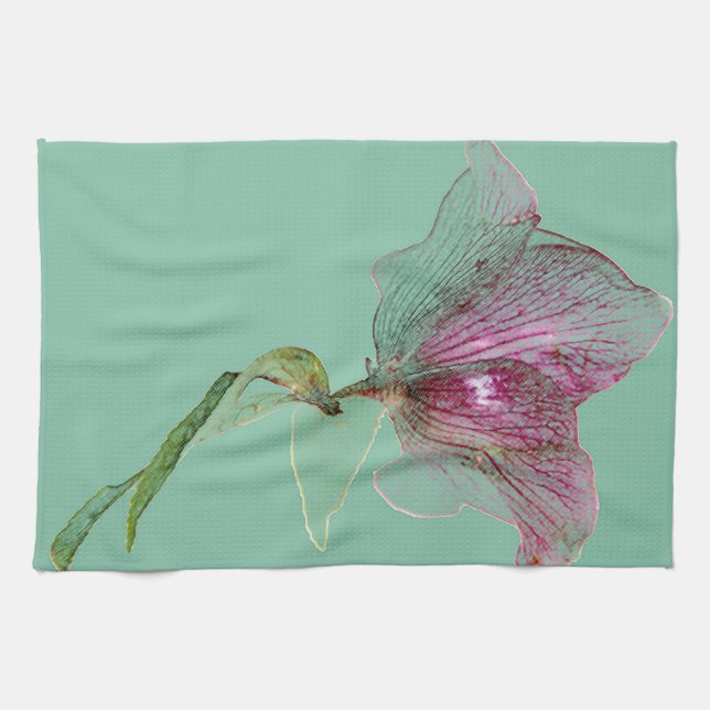 Flower decoration floral print kitchen towel (Horizontal)