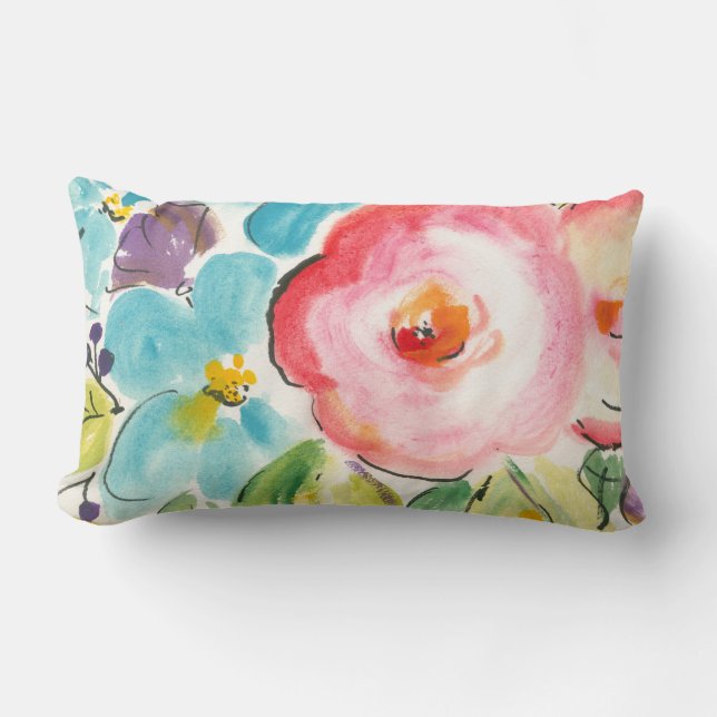 Flower Delight II Lumbar Pillow (Front)