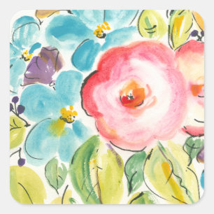 Flower Delight II Square Sticker