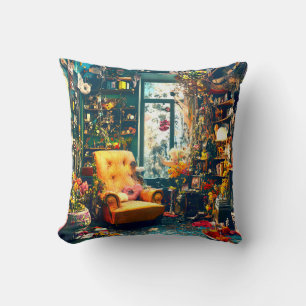 Flower Den Throw Pillow