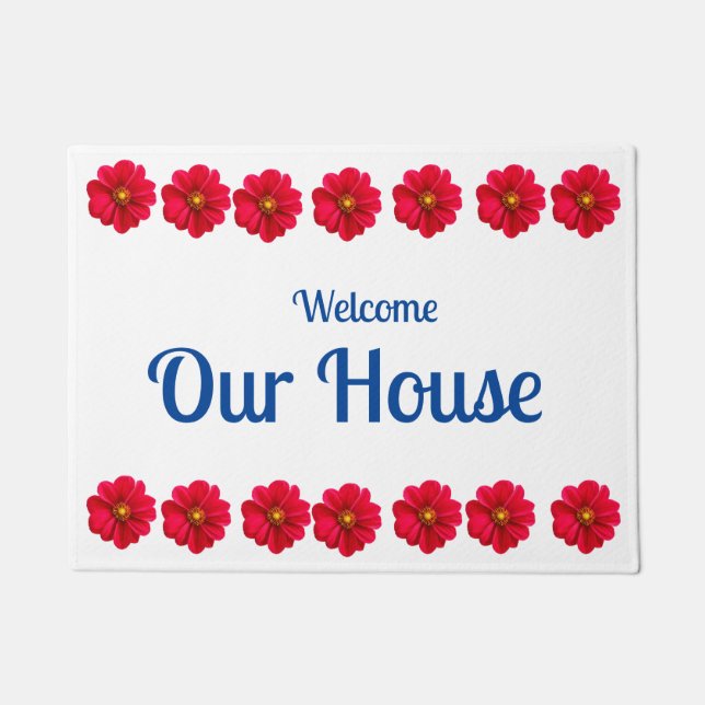 Flower Design 18" x 24" Door Mat (Front)