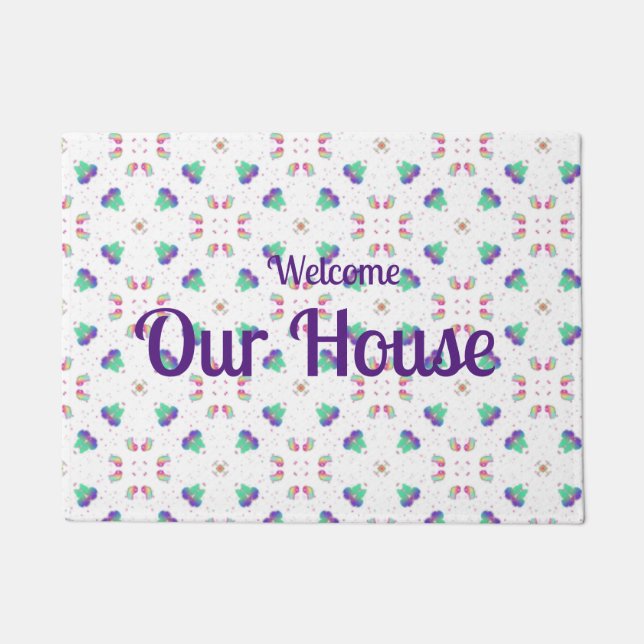 Flower Design 18" x 24" Door Mat (Front)
