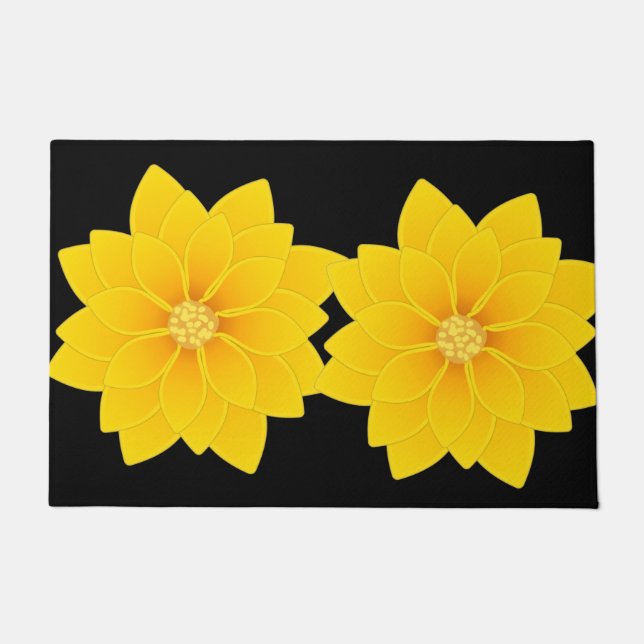 Flower Design 24" x 36" Door Mat (Front)