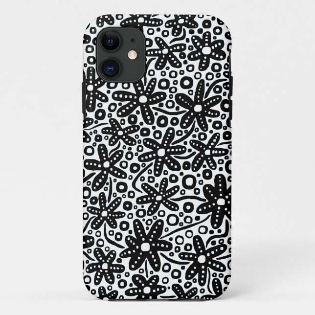 Flower Design - Black on White.pdf Case-Mate iPhone Case (Back)
