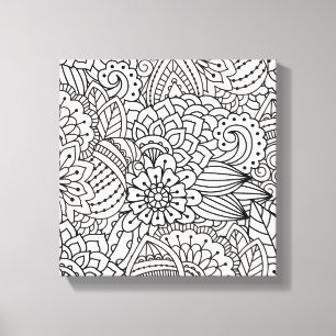 Flower Design Doodle 6 Canvas Print