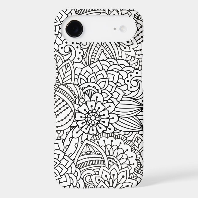 Flower Design Doodle Case-Mate iPhone Case (Back)
