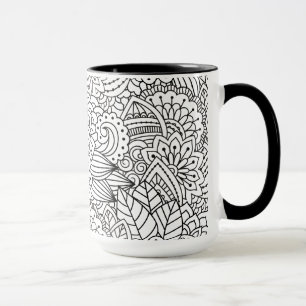 Flower Design Doodle Mug