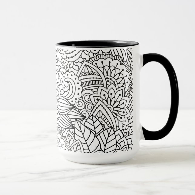 Flower Design Doodle Mug (Right)