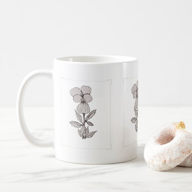 Flower Design Mug (With Donut)