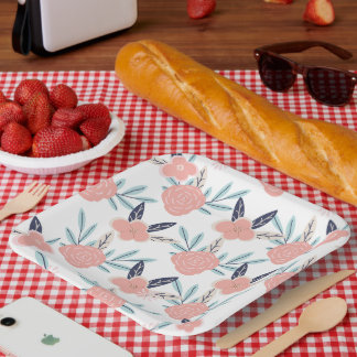Flower design paper plate