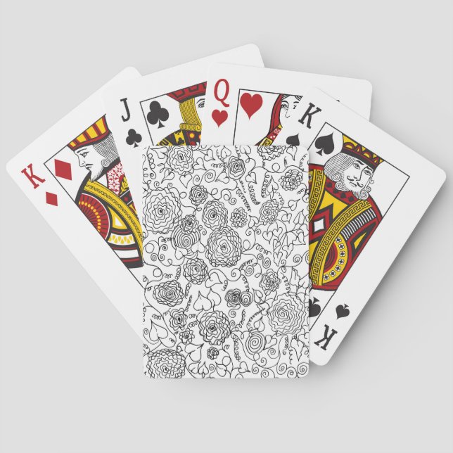 Flower Design Playing Deck of Cards (Back)